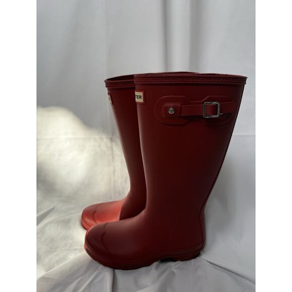 Hunter Original Tall Women's Rain Boots Matte Red Buckle US 5 EU 36 - Picture 6 of 8